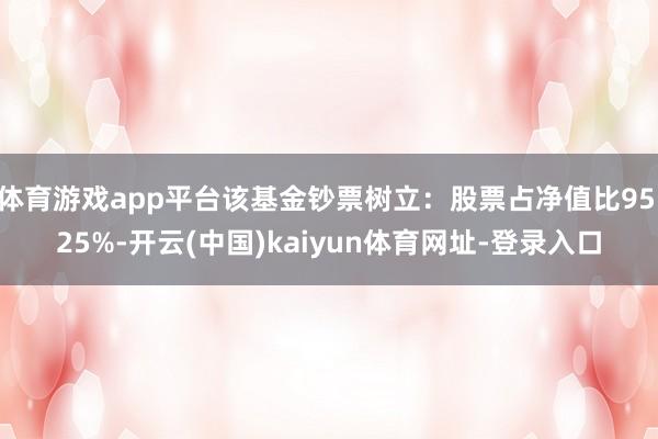 体育游戏app平台该基金钞票树立：股票占净值比95.25%-开云(中国)kaiyun体育网址-登录入口