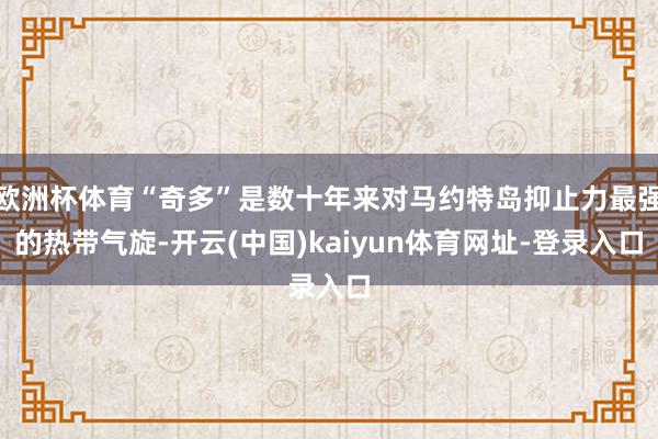 欧洲杯体育“奇多”是数十年来对马约特岛抑止力最强的热带气旋-开云(中国)kaiyun体育网址-登录入口
