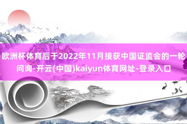 欧洲杯体育后于2022年11月接获中国证监会的一轮问询-开云(中国)kaiyun体育网址-登录入口