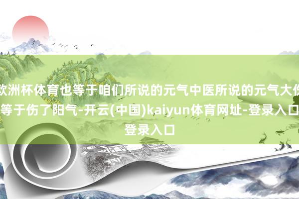 欧洲杯体育也等于咱们所说的元气中医所说的元气大伤等于伤了阳气-开云(中国)kaiyun体育网址-登录入口
