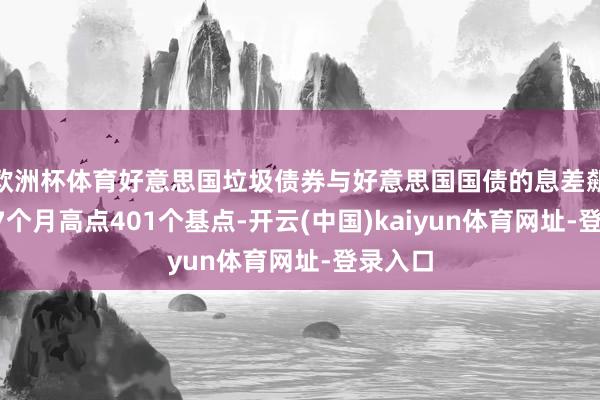 欧洲杯体育好意思国垃圾债券与好意思国国债的息差飙升至17个月高点401个基点-开云(中国)kaiyun体育网址-登录入口