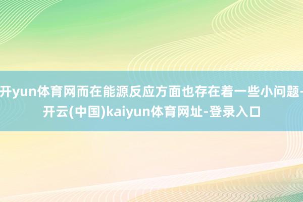 开yun体育网而在能源反应方面也存在着一些小问题-开云(中国)kaiyun体育网址-登录入口