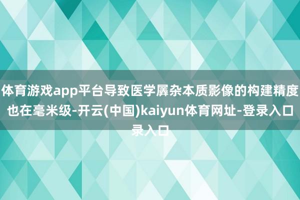 体育游戏app平台导致医学羼杂本质影像的构建精度也在毫米级-开云(中国)kaiyun体育网址-登录入口