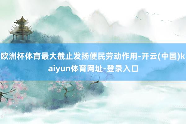 欧洲杯体育最大截止发扬便民劳动作用-开云(中国)kaiyun体育网址-登录入口