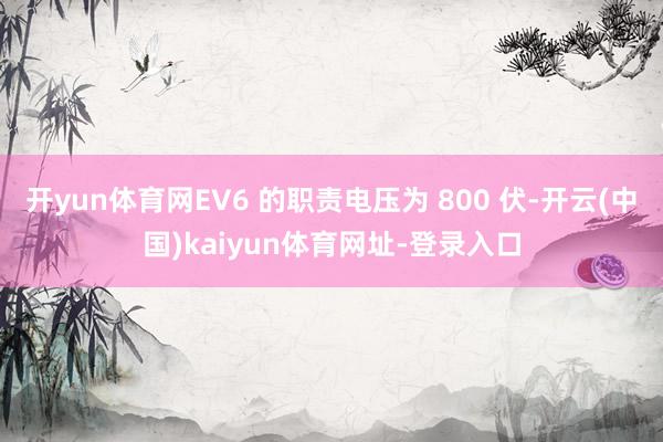开yun体育网EV6 的职责电压为 800 伏-开云(中国)kaiyun体育网址-登录入口