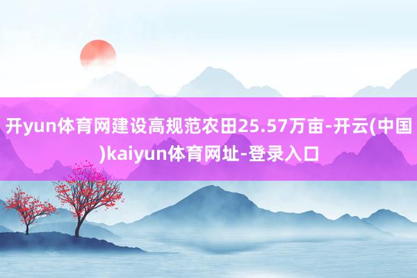 开yun体育网建设高规范农田25.57万亩-开云(中国)kaiyun体育网址-登录入口