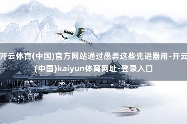 开云体育(中国)官方网站通过愚弄这些先进器用-开云(中国)kaiyun体育网址-登录入口