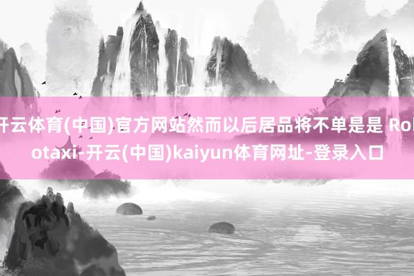 开云体育(中国)官方网站然而以后居品将不单是是 Robotaxi-开云(中国)kaiyun体育网址-登录入口