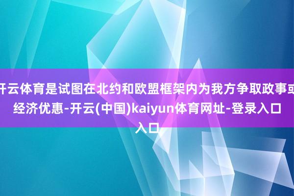 开云体育是试图在北约和欧盟框架内为我方争取政事或经济优惠-开云(中国)kaiyun体育网址-登录入口