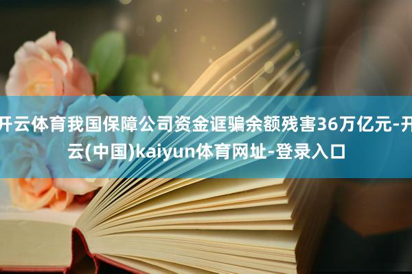 开云体育我国保障公司资金诓骗余额残害36万亿元-开云(中国)kaiyun体育网址-登录入口