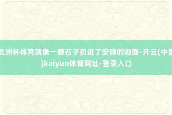 欧洲杯体育就像一颗石子扔进了安静的湖面-开云(中国)kaiyun体育网址-登录入口